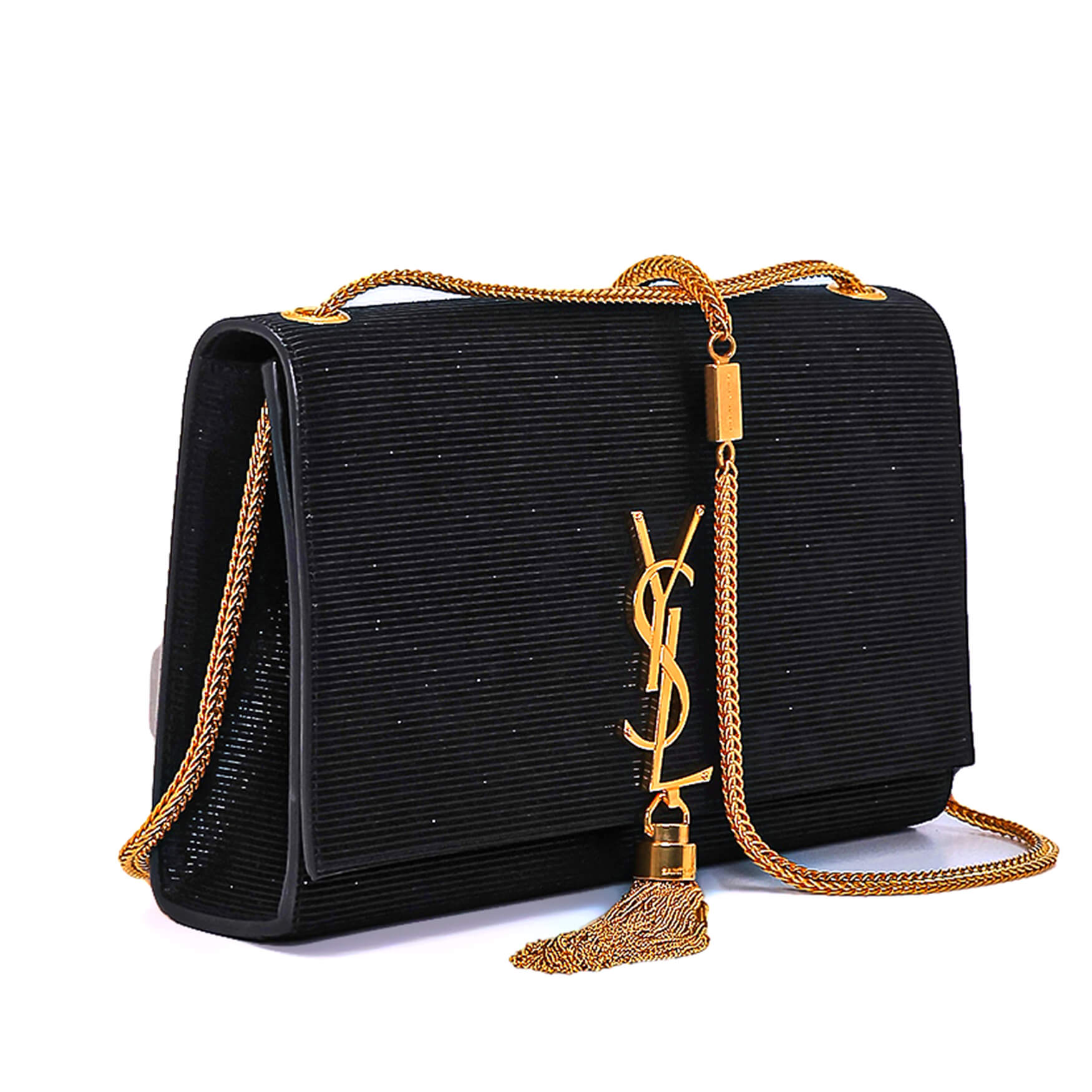 Yves Saint Laurent - Black Fabric Medium Kate Tassel Bag